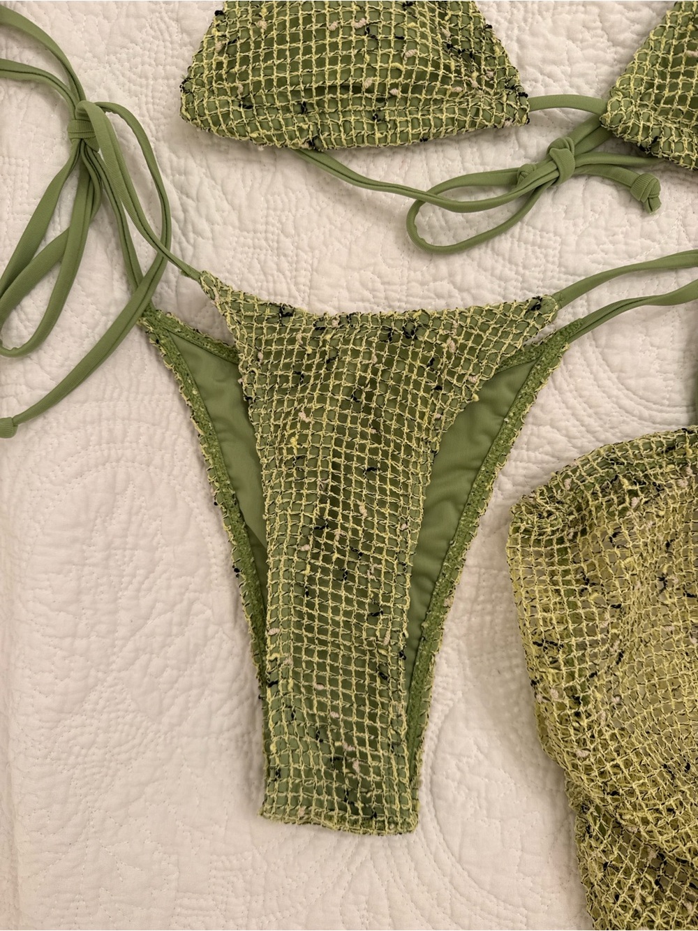 Green Patterned Bikini Set - Picture 3 of 7